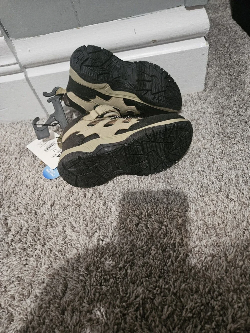 Ozark Trail Kids Camo Sneakers in Tan and Black